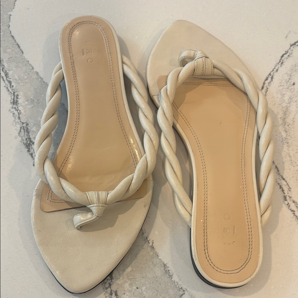 Iro leather Cream Sandals with Braided straps size 40